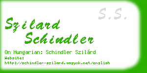 szilard schindler business card